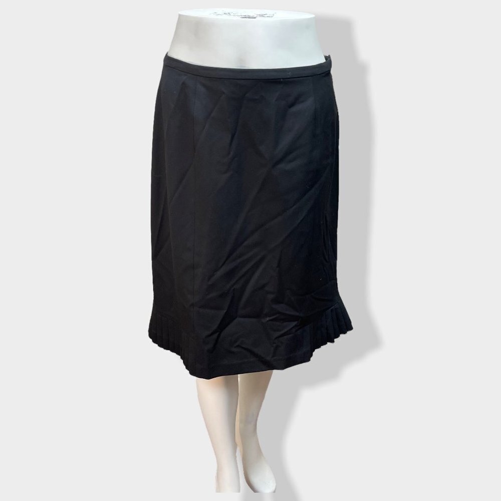 VALERIE Stevens Black Pleated Skirt
